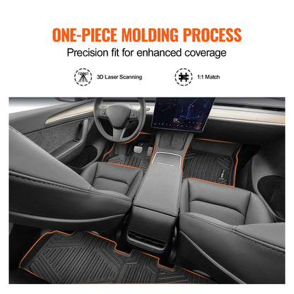 Automotive Floor Mats Fits for Tesla Model Y 2021-2024 3 pcs TPE Liners - Image 3