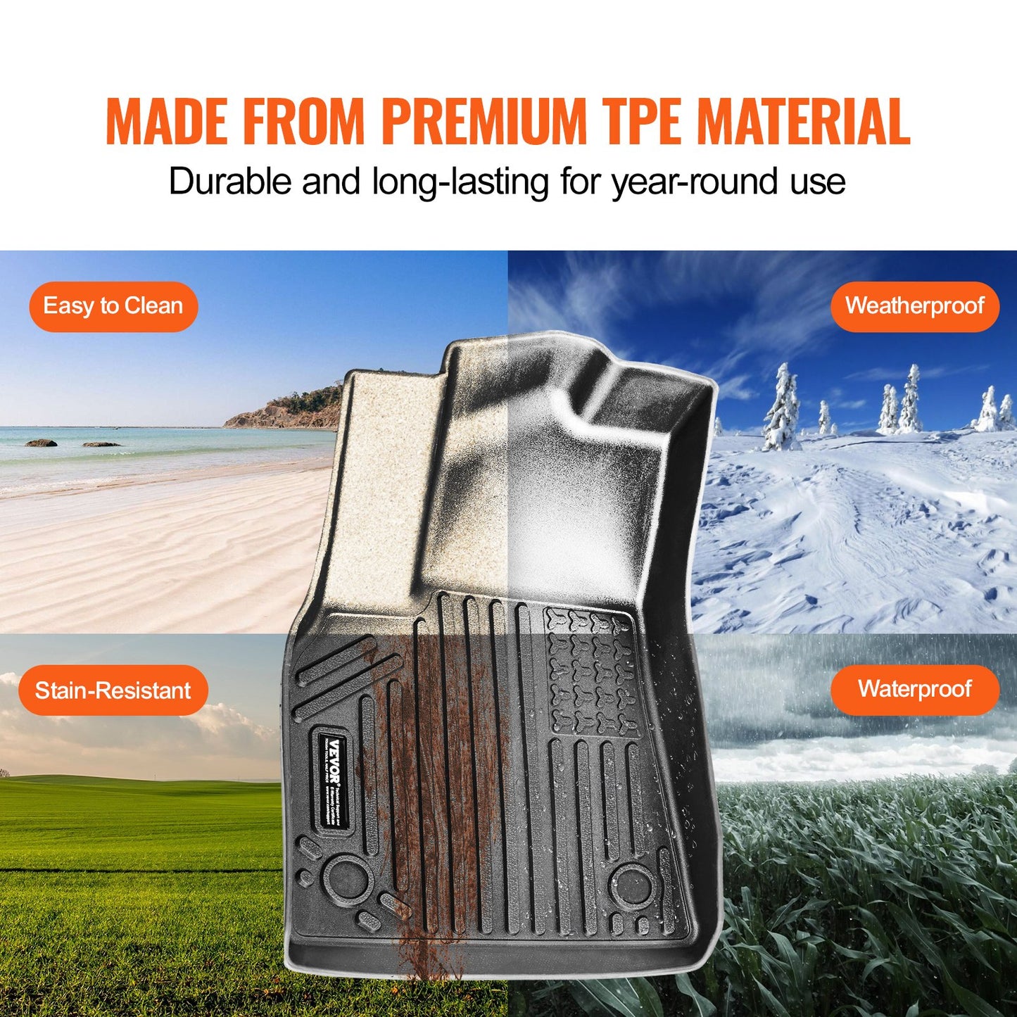 Automotive Floor Mats Fits for Tesla Model Y 2021-2024 3 pcs TPE Liners - Image 4
