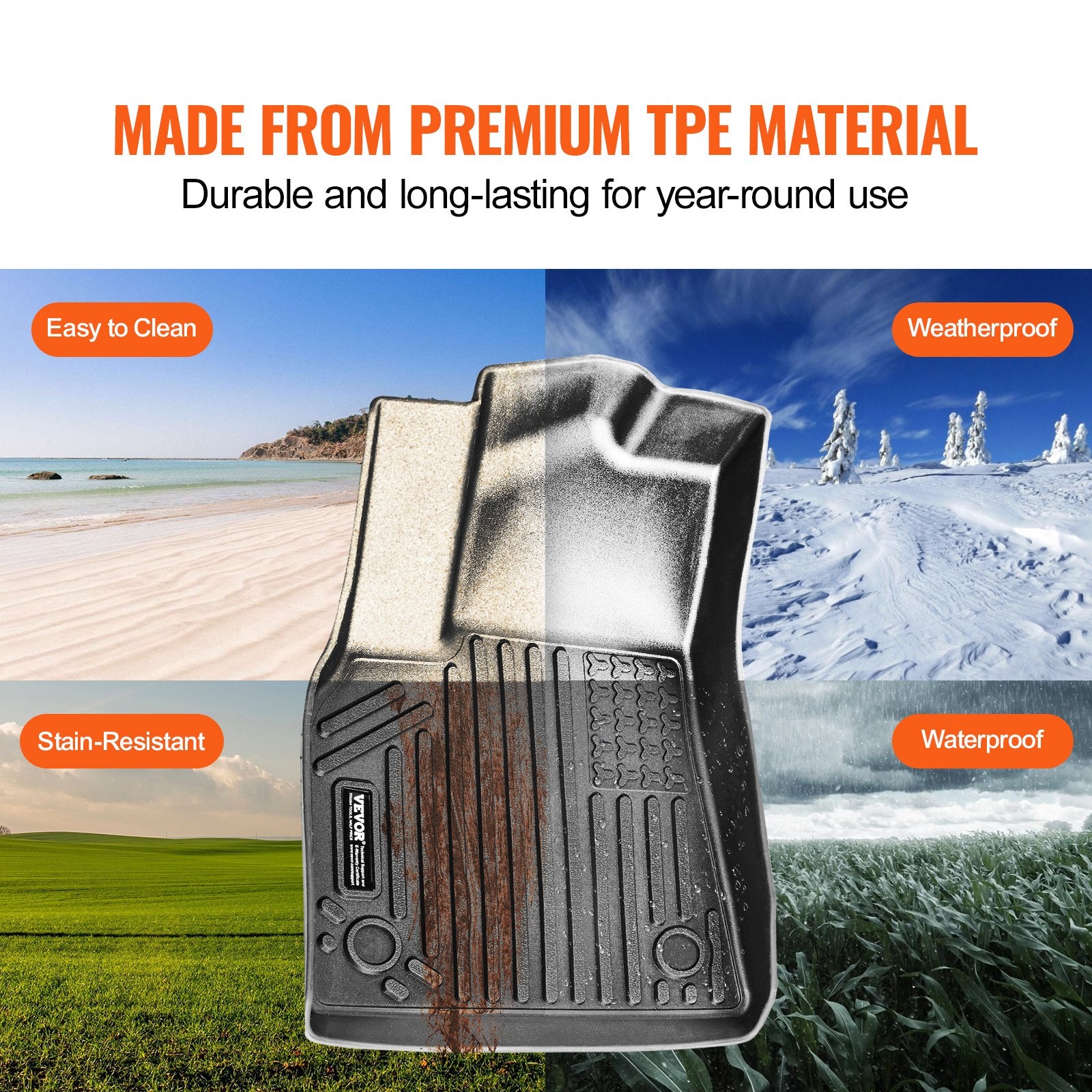 Automotive Floor Mats Fits for Tesla Model Y 2021-2024 3 pcs TPE Liners - Image 4