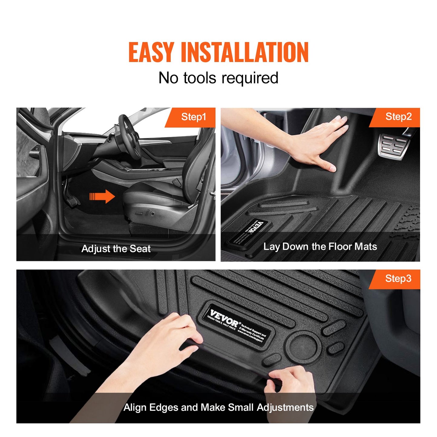 Automotive Floor Mats Fits for Tesla Model Y 2021-2024 3 pcs TPE Liners - Image 6