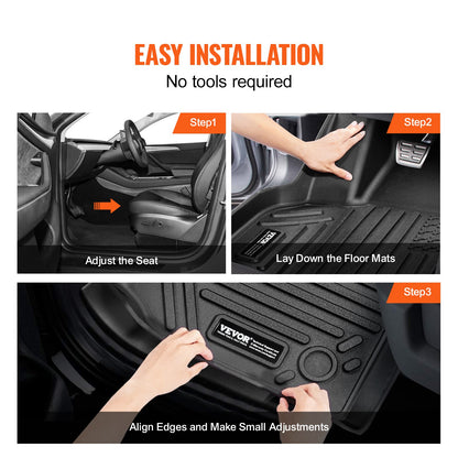 Automotive Floor Mats Fits for Tesla Model Y 2021-2024 3 pcs TPE Liners - Image 6