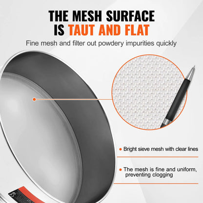 Flour Sieve Fine Mesh, 80 Mesh Flour Sifter, 304 Stainless Steel Fine Mesh Sifter Food-grade, Dia. 12.6" Fine Mesh Strainers for Baking, 5 Sizes Mesh hole for Mungbean, Rice, Flour, Pearl Powder - Image 4