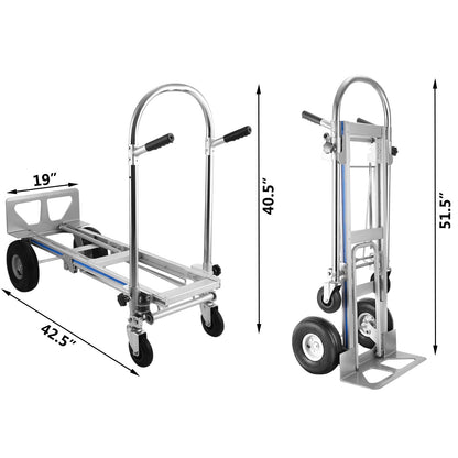 Aluminum Hand Truck 3 in 1 Folding Hand Truck Convertible Hand Truck and Dolly - Image 8