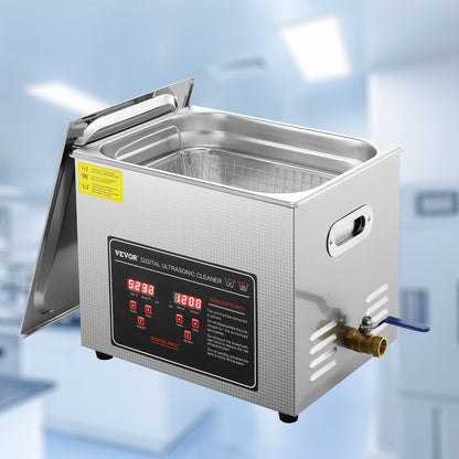 Ultrasonic Cleaner with Digital Timer & Heater, Professional Ultra Sonic Jewelry Cleaner, Stainless Steel Heated Cleaning Machine for Glasses Watch Rings Small Parts Circuit Board (10L) - Image 8
