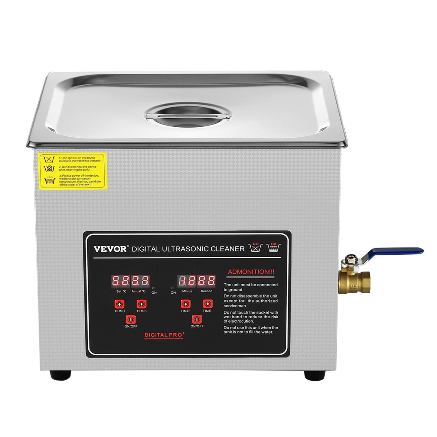 Ultrasonic Cleaner with Digital Timer & Heater, Professional Ultra Sonic Jewelry Cleaner, Stainless Steel Heated Cleaning Machine for Glasses Watch Rings Small Parts Circuit Board (10L) - Image 9