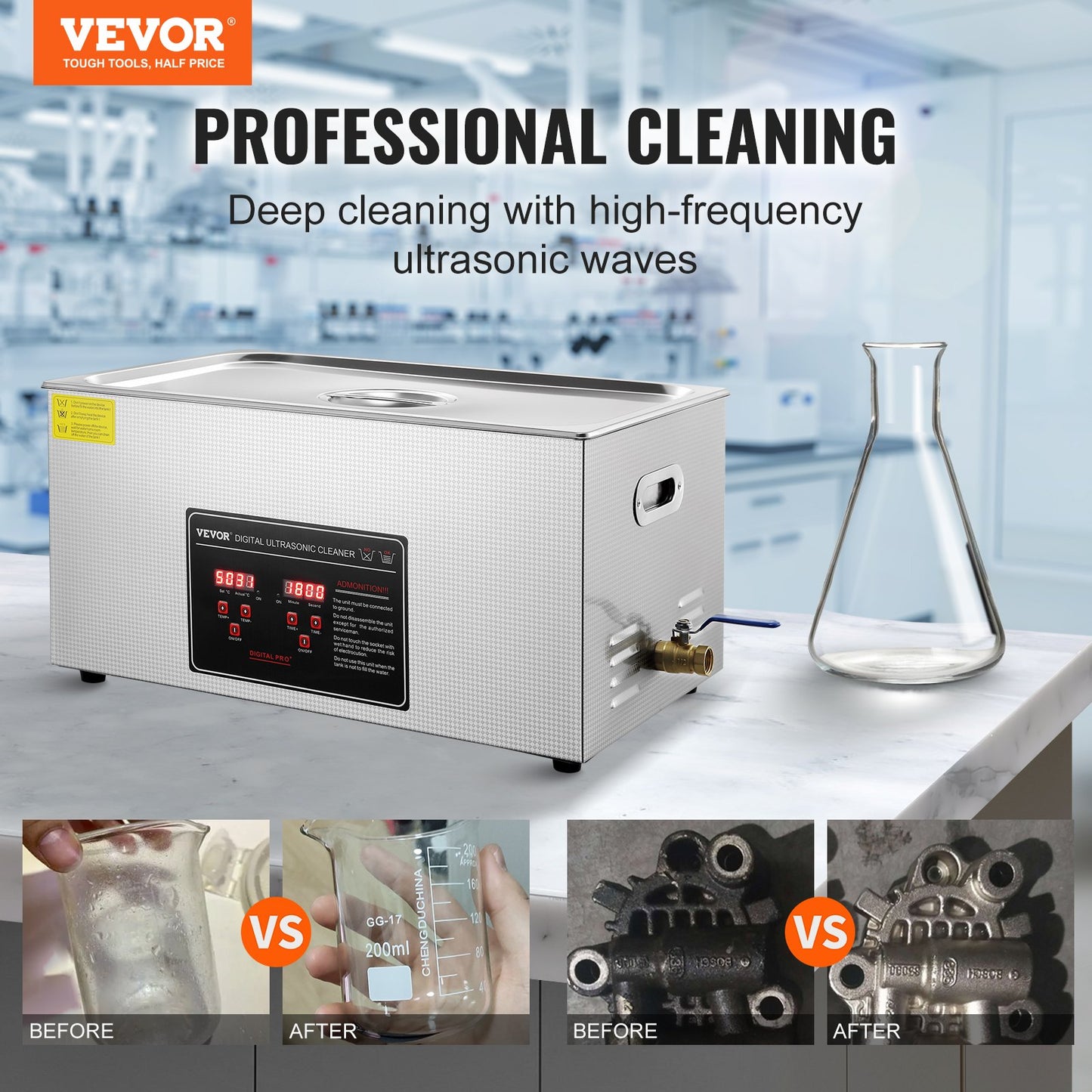 22L Ultrasonic Cleaner with Timer Heating Machine Digital Sonic Cleaner - Image 2