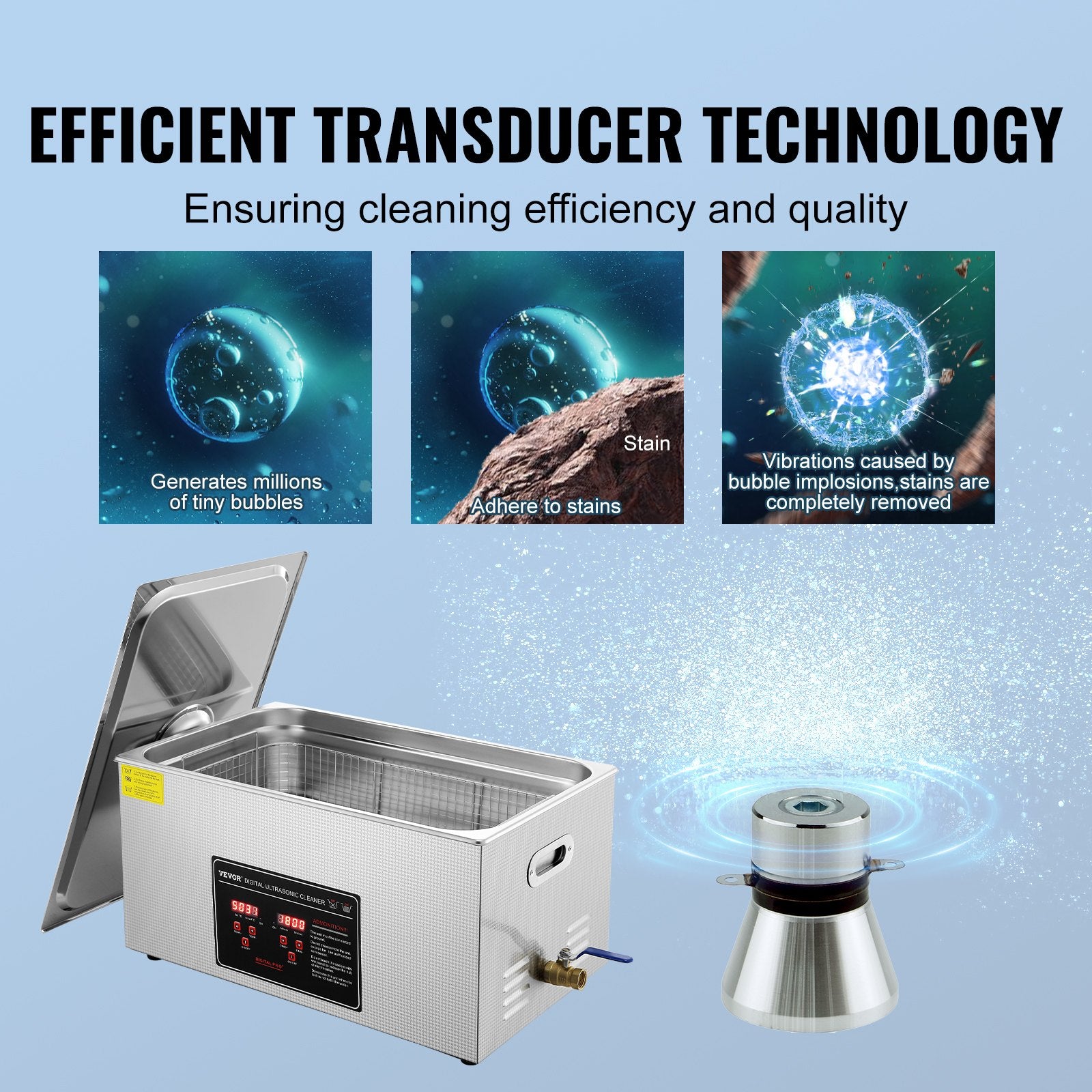 22L Ultrasonic Cleaner with Timer Heating Machine Digital Sonic Cleaner - Image 3