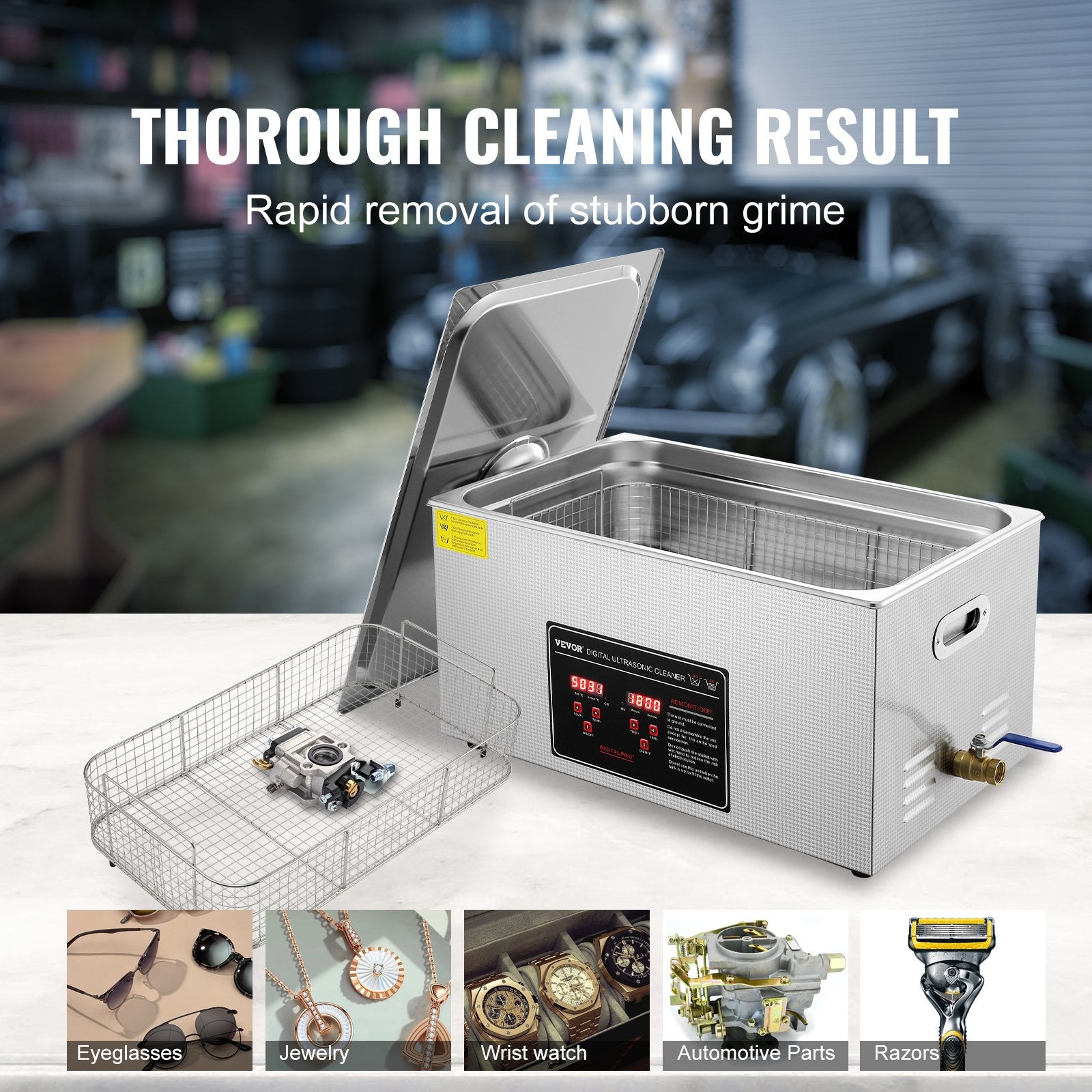 22L Ultrasonic Cleaner with Timer Heating Machine Digital Sonic Cleaner - Image 5
