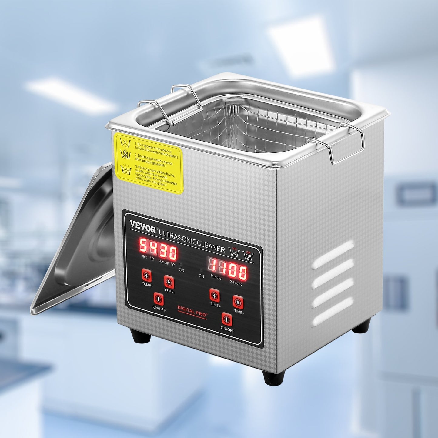 Ultrasonic Cleaner with Digital Timer & Heater, Professional Ultra Sonic Jewelry Cleaner, Stainless Steel Heated Cleaning Machine for Glasses Watch Rings Small Parts Circuit Board (2L) - Image 8