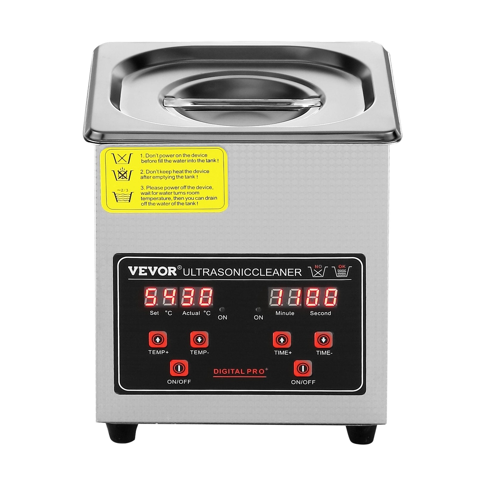 Ultrasonic Cleaner with Digital Timer & Heater, Professional Ultra Sonic Jewelry Cleaner, Stainless Steel Heated Cleaning Machine for Glasses Watch Rings Small Parts Circuit Board (2L) - Image 9