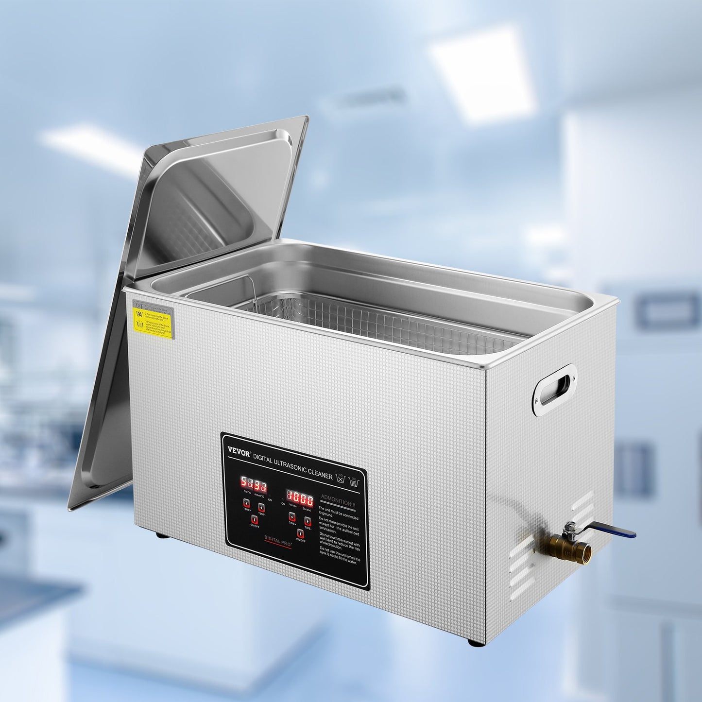Ultrasonic Cleaner with Digital Timer & Heater, Professional Ultra Sonic Jewelry Cleaner, Stainless Steel Heated Cleaning Machine for Glasses Watch Rings Small Parts Circuit Board (30L) - Image 8
