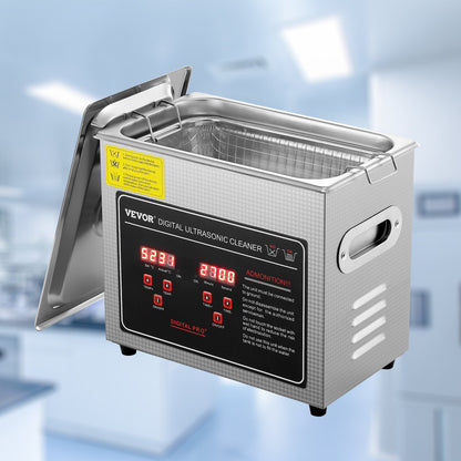 Ultrasonic Cleaner with Digital Timer & Heater, Professional Ultra Sonic Jewelry Cleaner, Stainless Steel Heated Cleaning Machine for Glasses Watch Rings Small Parts Circuit Board (3L) - Image 8