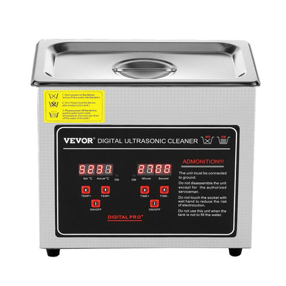 Ultrasonic Cleaner with Digital Timer & Heater, Professional Ultra Sonic Jewelry Cleaner, Stainless Steel Heated Cleaning Machine for Glasses Watch Rings Small Parts Circuit Board (3L) - Image 9