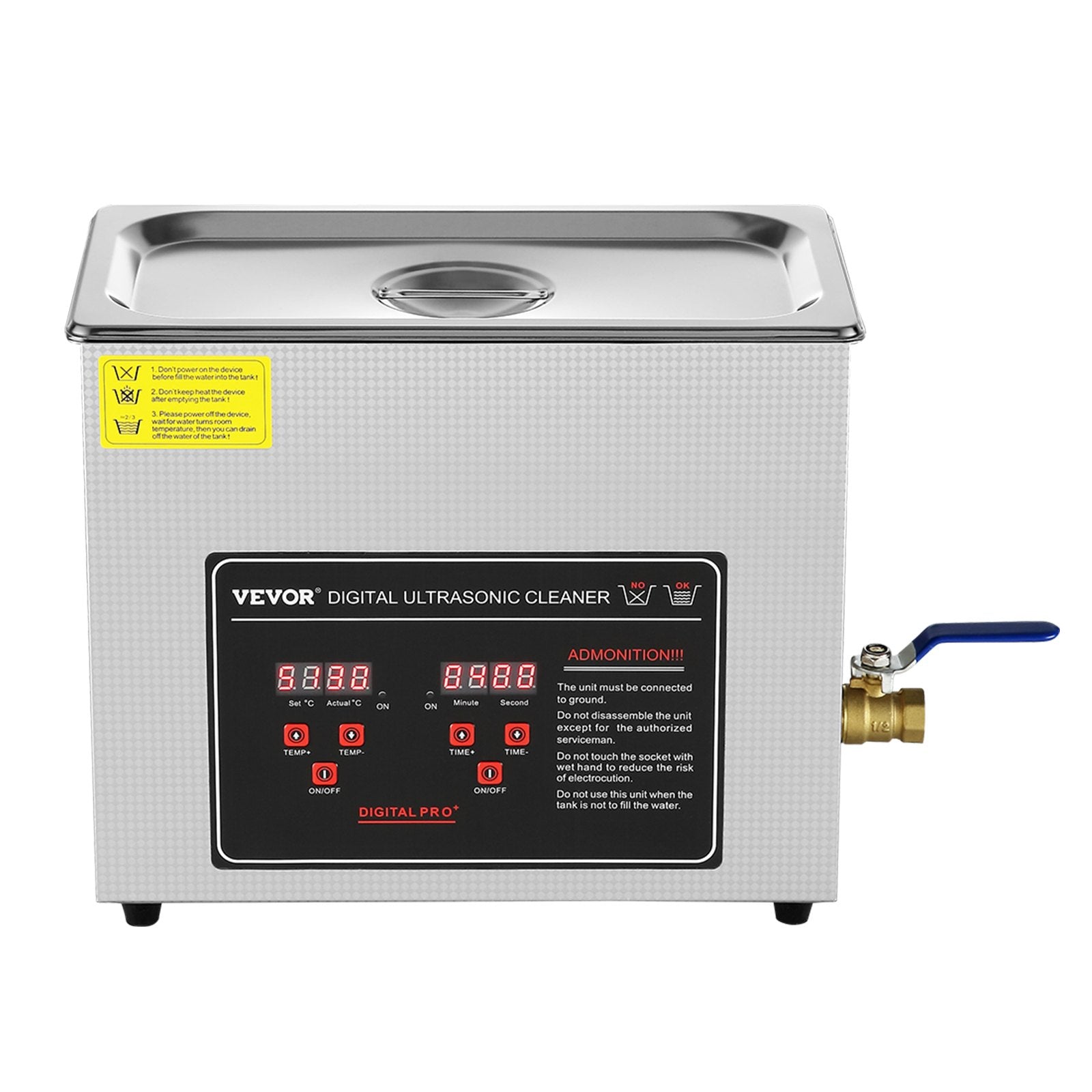 Ultrasonic Cleaner with Digital Timer & Heater, Professional Ultra Sonic Jewelry Cleaner, Stainless Steel Heated Cleaning Machine for Glasses Watch Rings Small Parts Circuit Board (6L) - Image 9