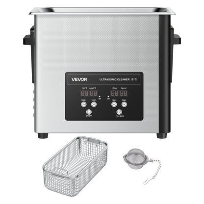 6L Ultrasonic Cleaner, Professional Ultrasonic Cleaner Machine with Cleaning Basket & Digital Display, 120W Stainless Steel 40kHz Cleaning Machine for Watches, Razors, Jewelry, Coins and More - Image 9