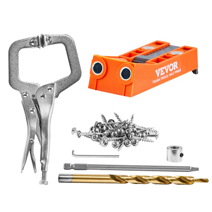 Pocket Hole Jig, 56 Pcs Mini Jig Pocket Hole System with C-clamp, Step Drill, Wrench, Drill Stop Ring, Square Drive Bit, and Screws, for DIY Carpentry Projects - Image 9