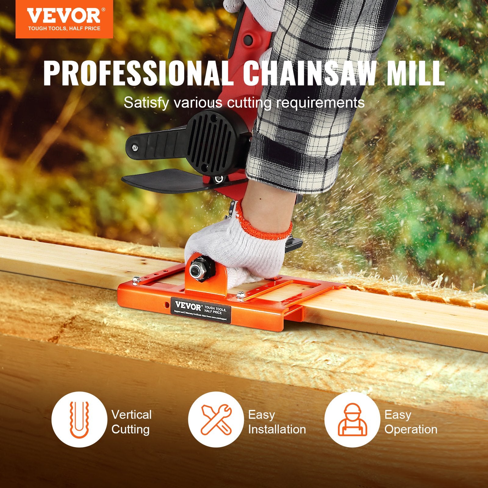 Chainsaw Mill, Vertical Lumber Cutting Guide with 5.1-15.2cm Cutting Width, Cast Iron Portable Timber Chainsaw Attachment, Lightweight Wood Timber Milling Attachment for Builders and Woodworkers - Image 2