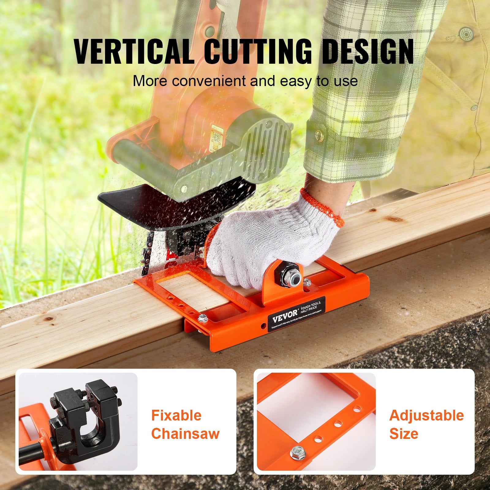 Chainsaw Mill, Vertical Lumber Cutting Guide with 5.1-15.2cm Cutting Width, Cast Iron Portable Timber Chainsaw Attachment, Lightweight Wood Timber Milling Attachment for Builders and Woodworkers - Image 5