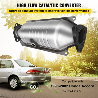 Catalytic Converter Compatible with 1998-2002 Honda Accord 2.3L, Direct-Fit High Flow Series Cat Converter, Stainless Steel Exhaust Converter Pipe with Flange Design & Gasket (OBD III Compliant) - Image 2