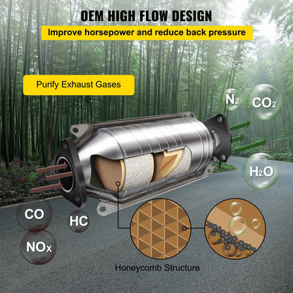 Catalytic Converter Compatible with 1998-2002 Honda Accord 2.3L, Direct-Fit High Flow Series Cat Converter, Stainless Steel Exhaust Converter Pipe with Flange Design & Gasket (OBD III Compliant) - Image 3