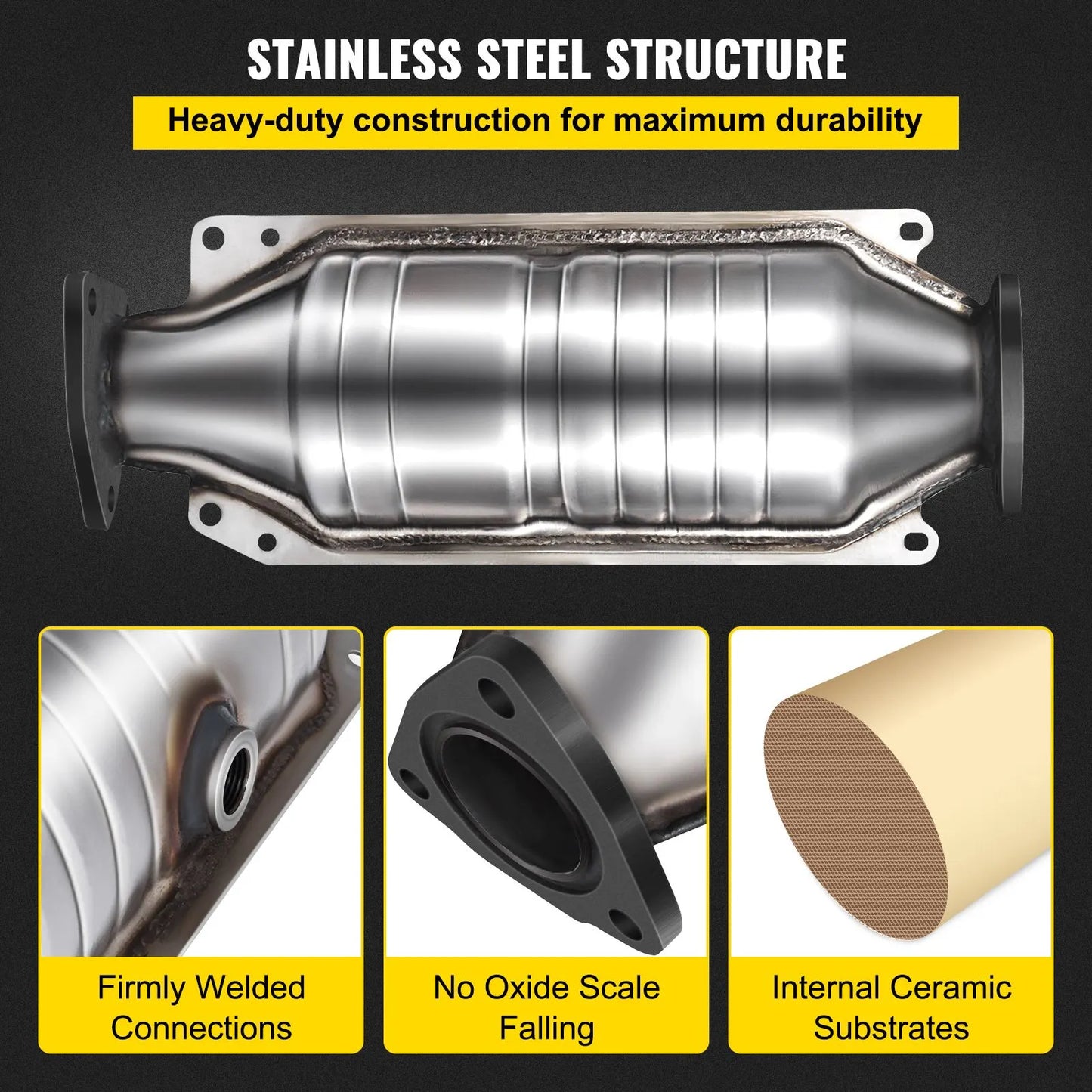 Catalytic Converter Compatible with 1998-2002 Honda Accord 2.3L, Direct-Fit High Flow Series Cat Converter, Stainless Steel Exhaust Converter Pipe with Flange Design & Gasket (OBD III Compliant) - Image 4