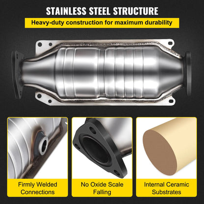Catalytic Converter Compatible with 1998-2002 Honda Accord 2.3L, Direct-Fit High Flow Series Cat Converter, Stainless Steel Exhaust Converter Pipe with Flange Design & Gasket (OBD III Compliant) - Image 4