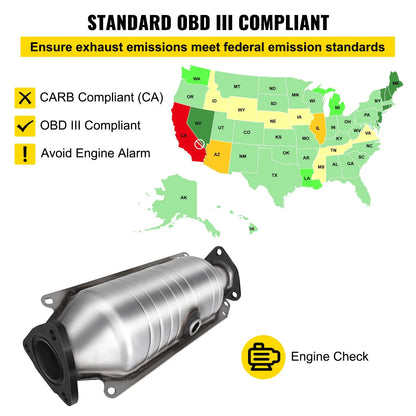 Catalytic Converter Compatible with 1998-2002 Honda Accord 2.3L, Direct-Fit High Flow Series Cat Converter, Stainless Steel Exhaust Converter Pipe with Flange Design & Gasket (OBD III Compliant) - Image 6