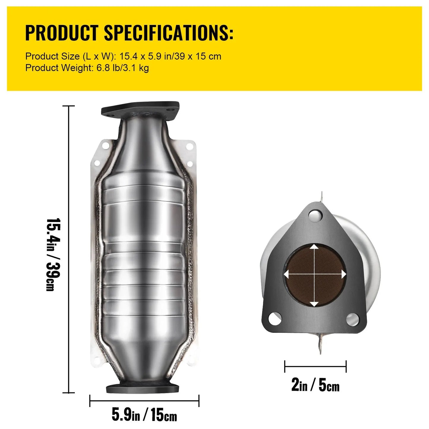 Catalytic Converter Compatible with 1998-2002 Honda Accord 2.3L, Direct-Fit High Flow Series Cat Converter, Stainless Steel Exhaust Converter Pipe with Flange Design & Gasket (OBD III Compliant) - Image 7