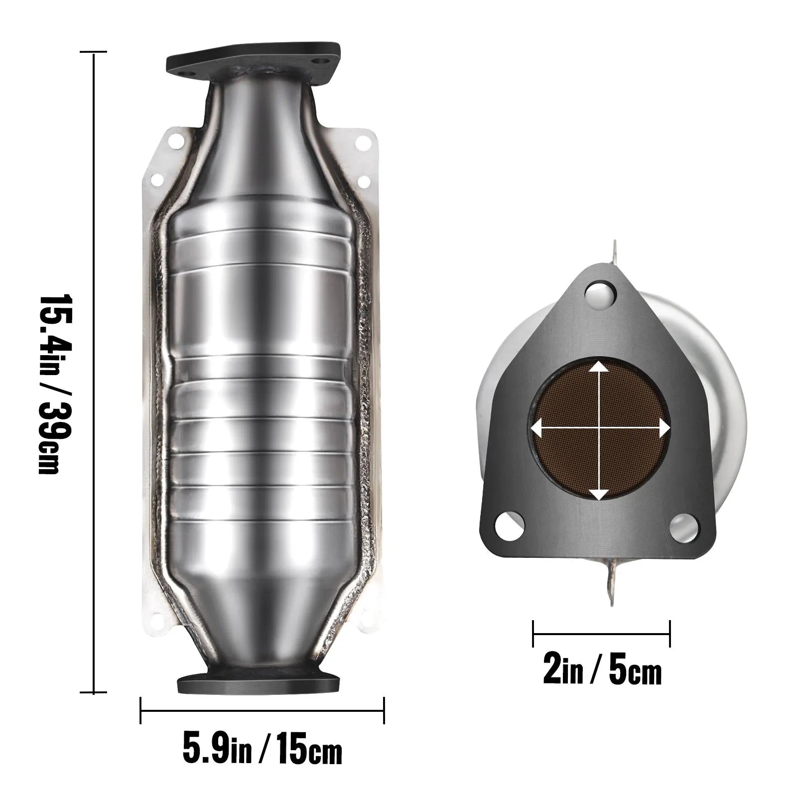 Catalytic Converter Compatible with 1998-2002 Honda Accord 2.3L, Direct-Fit High Flow Series Cat Converter, Stainless Steel Exhaust Converter Pipe with Flange Design & Gasket (OBD III Compliant) - Image 8