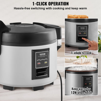 Commercial Rice Cooker 60-Cup Non-Stick Pot 13L 12H Keep Warm Restaurant - Image 6