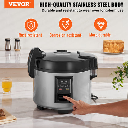 Commercial Rice Cooker, 45-Cup Rice Cooker, 9 Liter Large Rice Cooker and Warmer with Nonstick Inner Pot, Fast Cooking and 12-Hour Keep Warm, with Rice Cup and Paddle, for Restaurant - Image 2