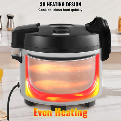 Commercial Rice Cooker, 45-Cup Rice Cooker, 9 Liter Large Rice Cooker and Warmer with Nonstick Inner Pot, Fast Cooking and 12-Hour Keep Warm, with Rice Cup and Paddle, for Restaurant - Image 5
