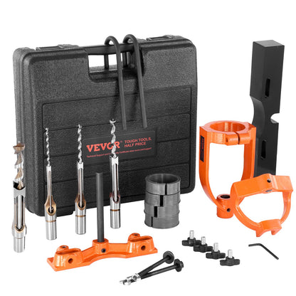 Mortising Attachment for Drill Press, 4 Model Drills Square Hole Chisel Set, Bench Drill Locator Set Mortise and Tenon Tools with 5 Bushings, for Woodworking Mortising Tenoning Drilling Machine - Image 9