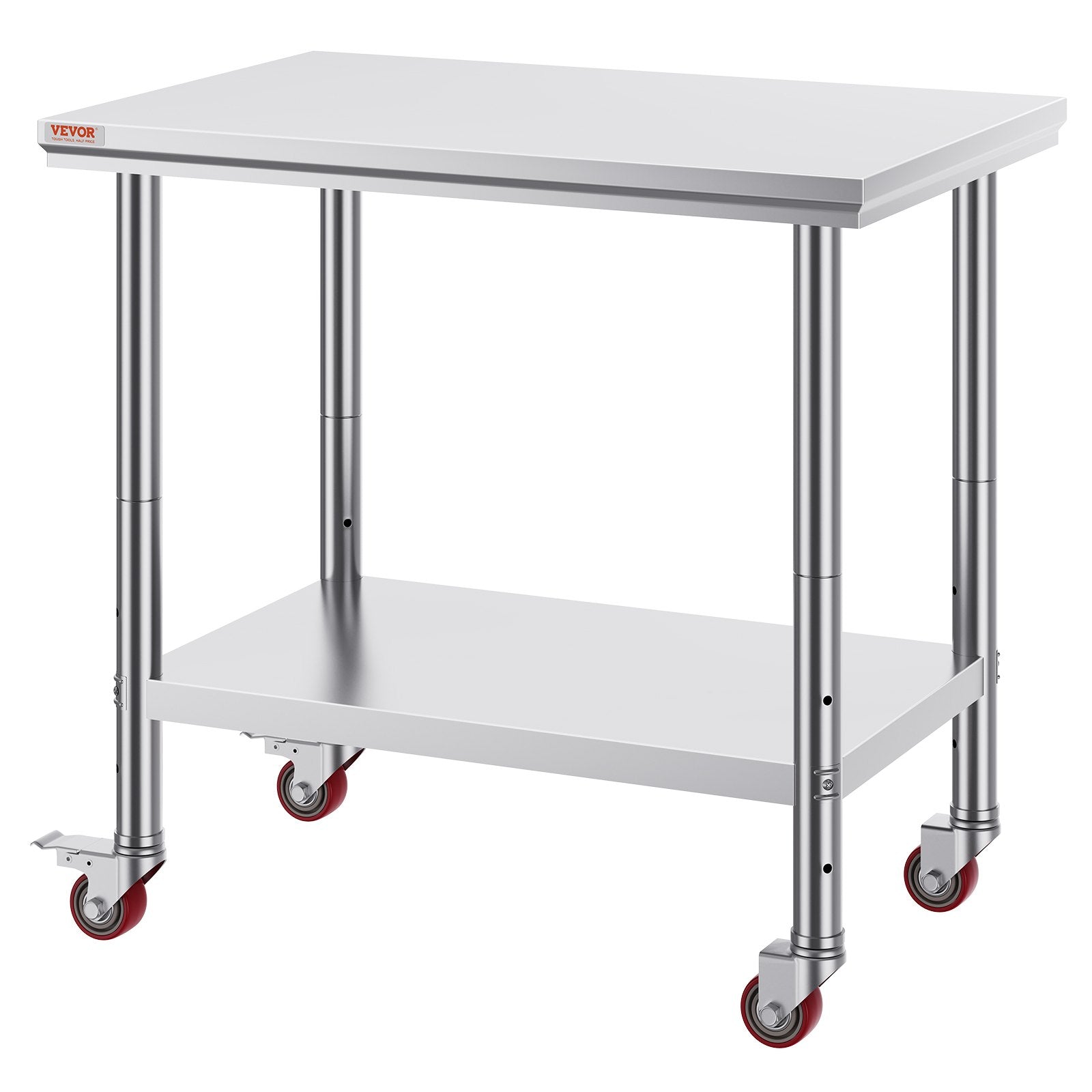 Stainless Steel Work Table 36x24 Inch with 4 Wheels Commercial Food Prep Worktable with Casters Heavy Duty Work Table for Commercial Kitchen Restaurant - Image 9