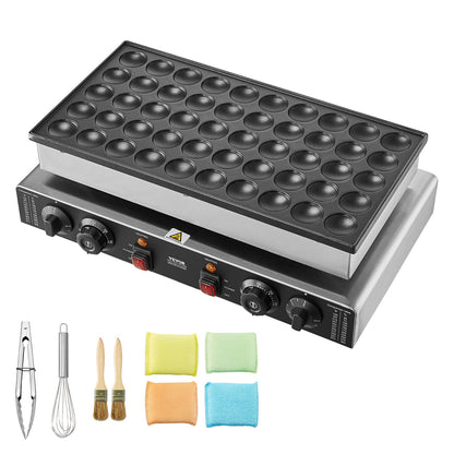 Mini Dutch Pancake Maker, 50PCS 43mm Diameter Dorayaki Baker Machine, 1700W Commercial Electric Poffertjes Grill, Non-stick Stainless Steel, Dual Temp & Time Control, for Home Kitchen Restaurant - Image 9
