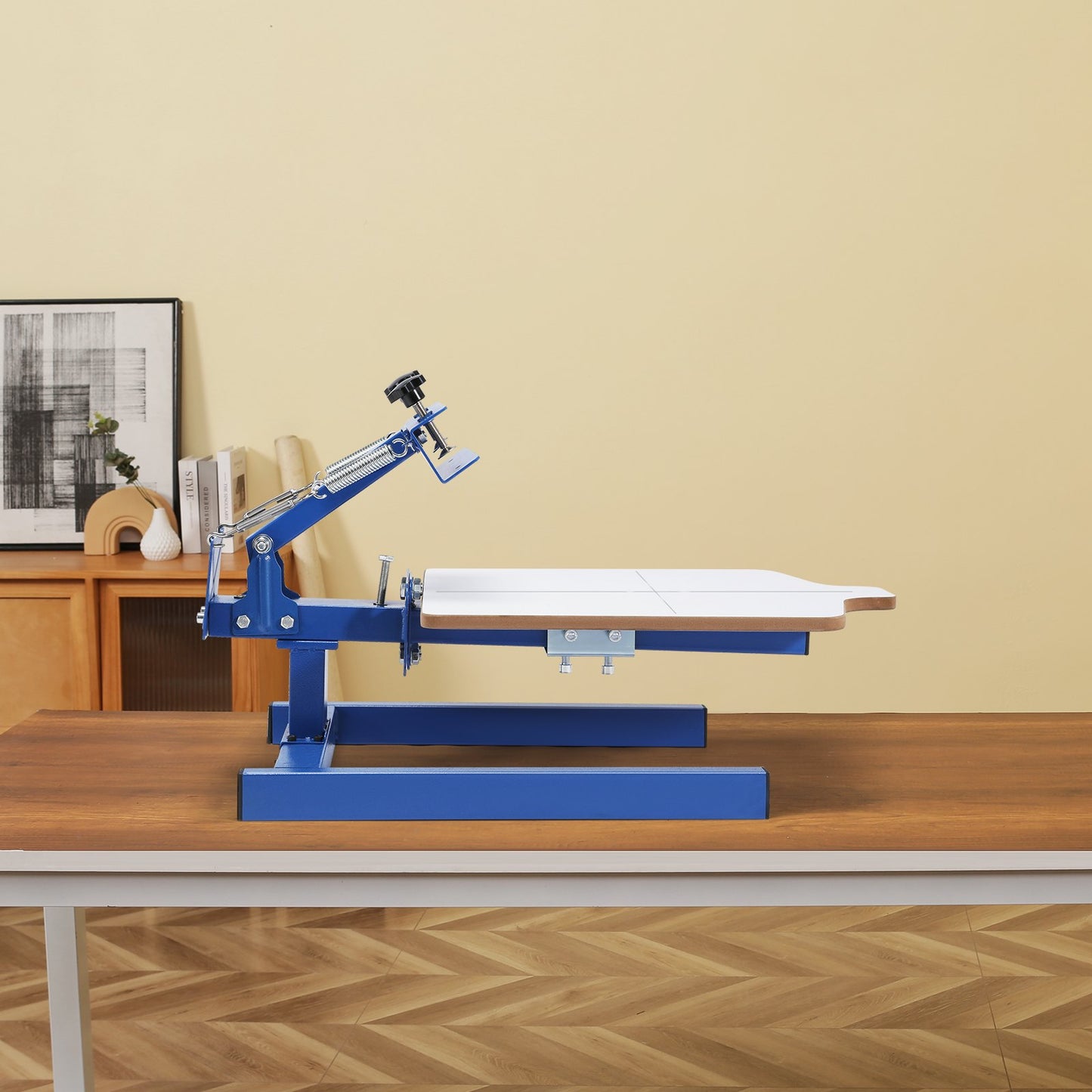 Screen Printing Machine, 1 Color 1 Station Silk Screen Printing Press, 21.2x17.7in / 54x45cm Screen Printing Press, Double-layer Positioning Pallet, Adjustable Tension for T-shirt DIY Printing - Image 8