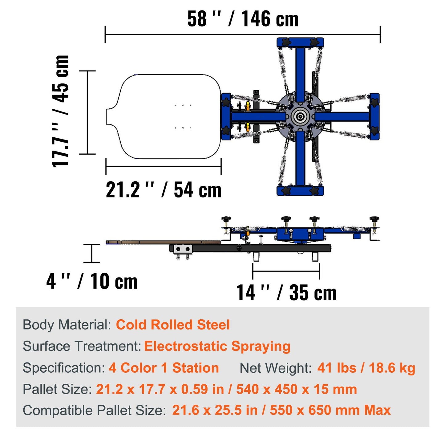4 Color 1 Station Silk Screening Screenprint Press Screen Printing Machine - Image 7