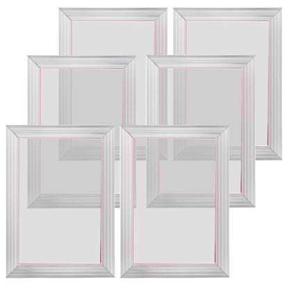 Screen Printing Kit, 6 Pieces Aluminum Silk Screen Printing Frames, 25.4 x 35.6 cm Silk Screen Printing Frame with 156 Count Mesh, High Tension Nylon Mesh and Sealing Tape for T-shirts DIY