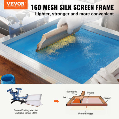 Screen Printing Kit, 6 Pieces Aluminum Silk Screen Printing Frames, 20x24inch Silk Screen Printing Frame with 160 Count Mesh, High Tension Nylon Mesh and Sealing Tape for T-shirts DIY Printing - Image 2