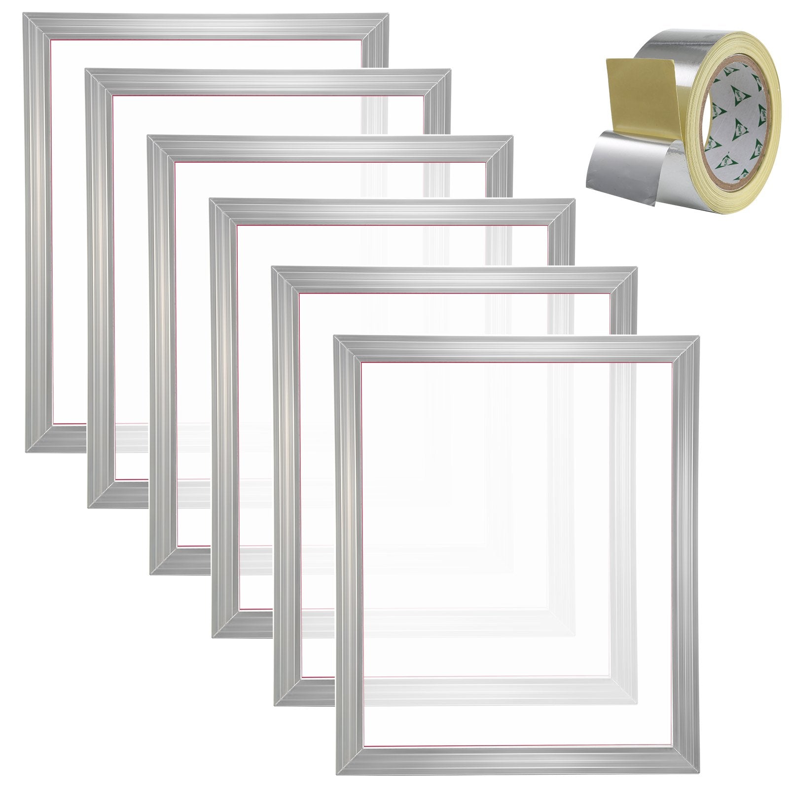 Screen Printing Kit, 6 Pieces Aluminum Silk Screen Printing Frames, 20x24inch Silk Screen Printing Frame with 160 Count Mesh, High Tension Nylon Mesh and Sealing Tape for T-shirts DIY Printing - Image 9
