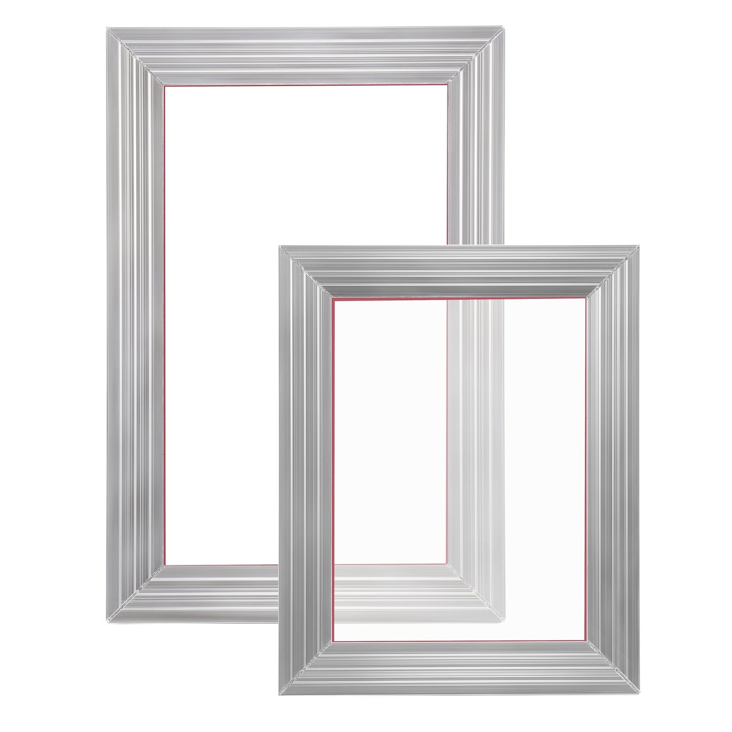 Screen Printing Kit, 2 Pieces Aluminum Silk Screen Printing Frames20.3 x 25.4/25.4 x 35.6cm 110 Count Mesh, 2 Tapes and Screen Printing Squeegees and Transparency Films for T-shirts DIY