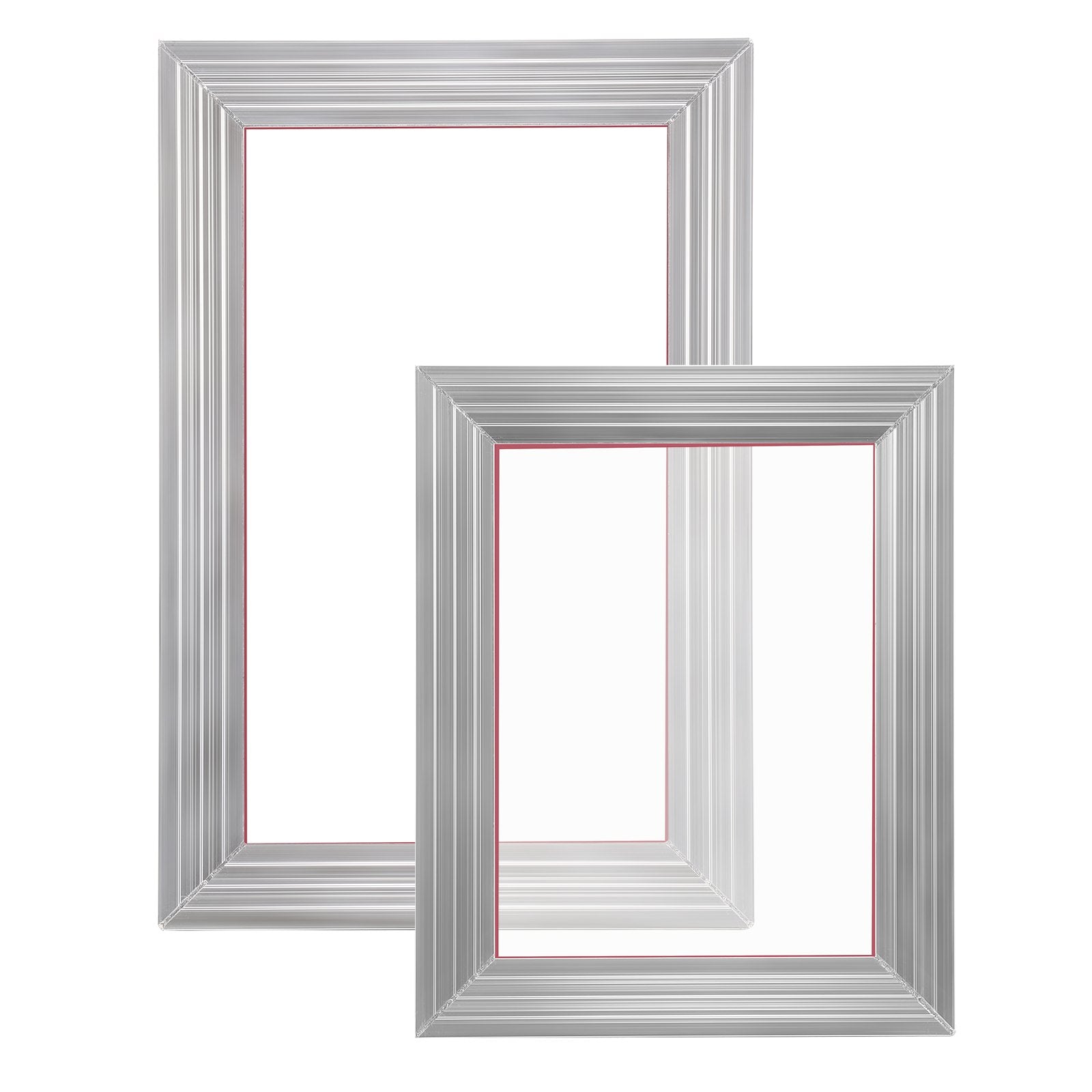Screen Printing Kit, 2 Pieces Aluminum Silk Screen Printing Frames20.3 x 25.4/25.4 x 35.6cm 110 Count Mesh, 2 Tapes and Screen Printing Squeegees and Transparency Films for T-shirts DIY