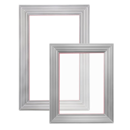 Screen Printing Kit, 2 Pieces Aluminum Silk Screen Printing Frames20.3 x 25.4/25.4 x 35.6cm 110 Count Mesh, 2 Tapes and Screen Printing Squeegees and Transparency Films for T-shirts DIY