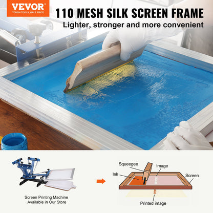 Screen Printing Kit, 2 Pieces Aluminum Silk Screen Printing Frames20.3 x 25.4/25.4 x 35.6cm 110 Count Mesh, 2 Tapes and Screen Printing Squeegees and Transparency Films for T-shirts DIY - Image 2