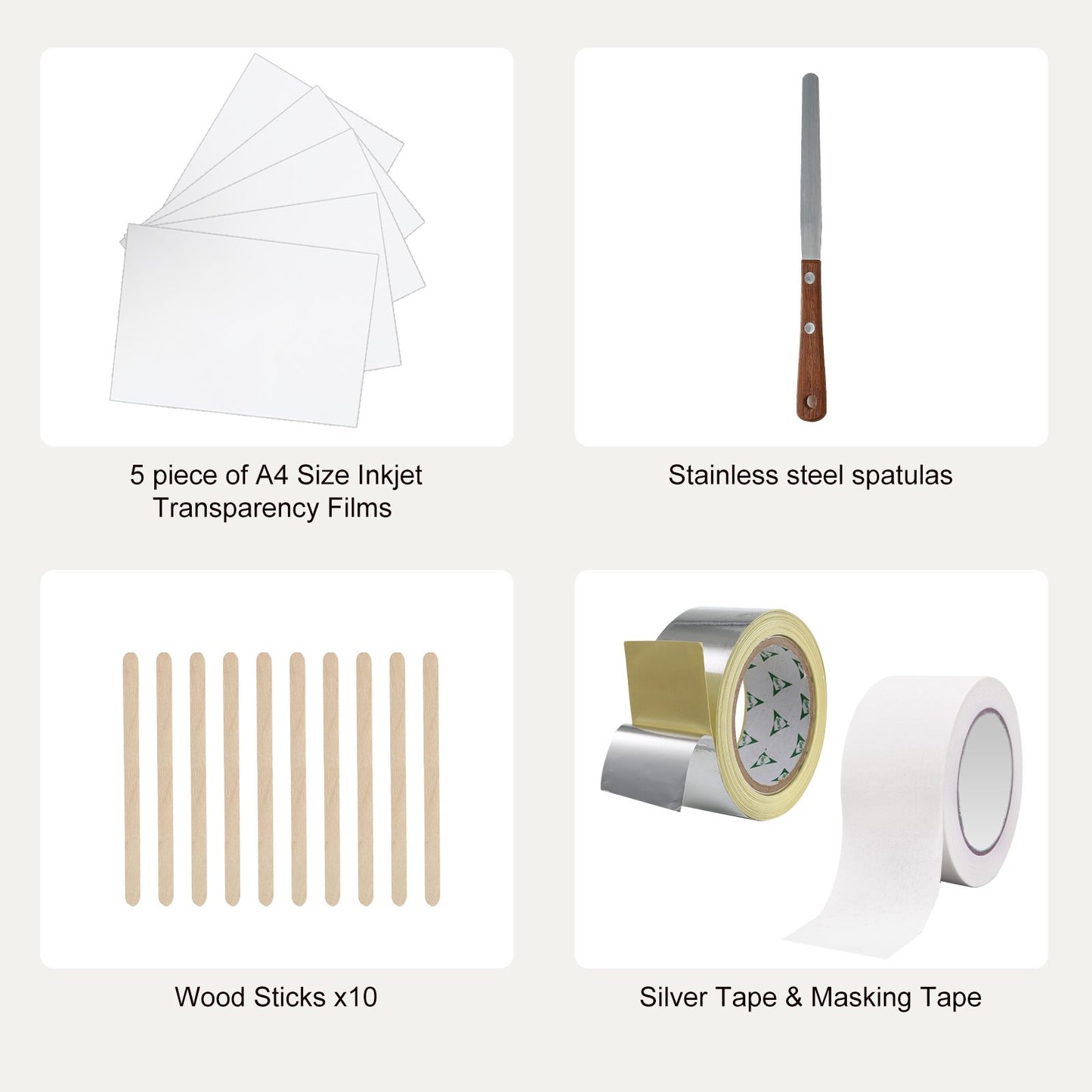 Screen Printing Kit, 2 Pieces Aluminum Silk Screen Printing Frames20.3 x 25.4/25.4 x 35.6cm 110 Count Mesh, 2 Tapes and Screen Printing Squeegees and Transparency Films for T-shirts DIY - Image 5