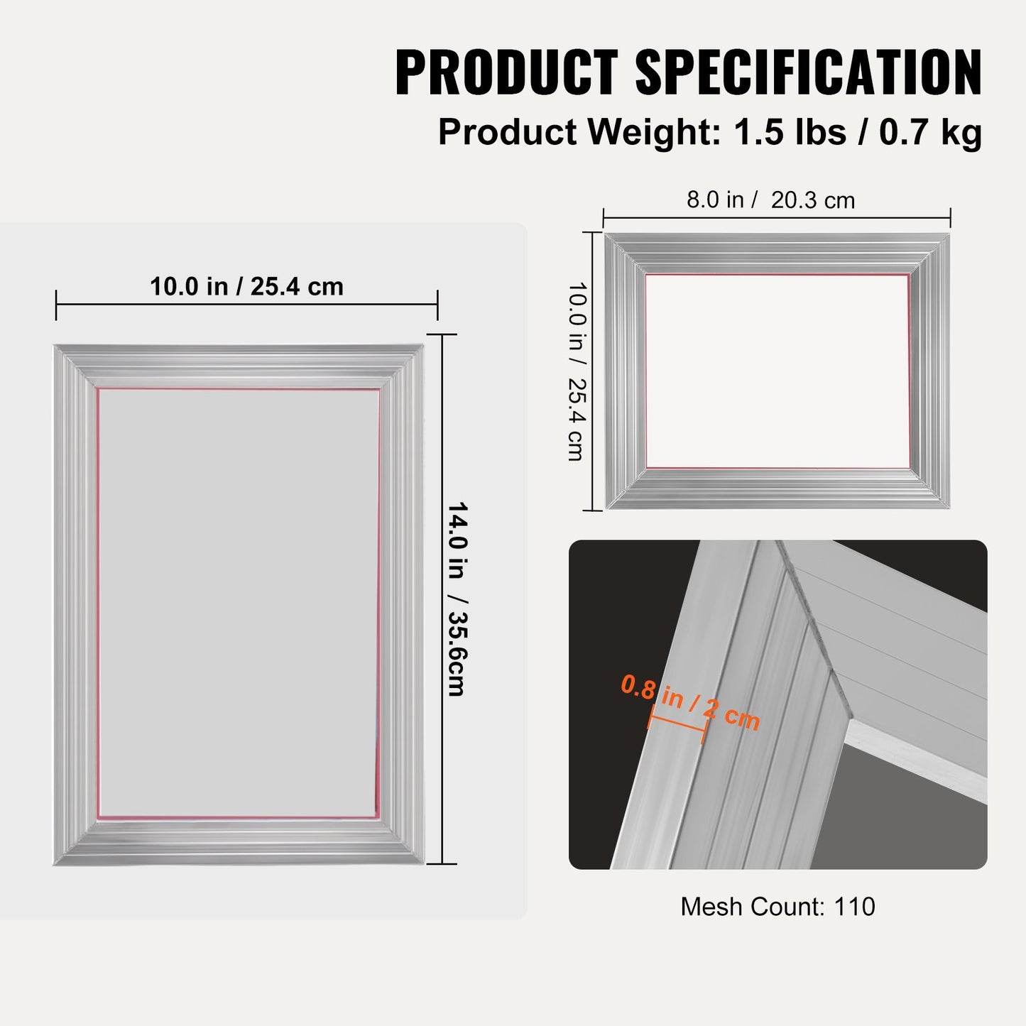 Screen Printing Kit, 2 Pieces Aluminum Silk Screen Printing Frames20.3 x 25.4/25.4 x 35.6cm 110 Count Mesh, 2 Tapes and Screen Printing Squeegees and Transparency Films for T-shirts DIY - Image 7