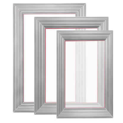 Screen Printing Kit, 3 Pieces Aluminum Silk Screen Printing Frames 25x36/20x30/15x25 cm 110 Count Mesh, 5 Glitters and Screen Printing Squeegees and Transparency Films for T-shirts DIY