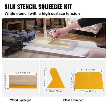 Screen Printing Kit, 3 Pieces Aluminum Silk Screen Printing Frames 25x36/20x30/15x25 cm 110 Count Mesh, 5 Glitters and Screen Printing Squeegees and Transparency Films for T-shirts DIY - Image 4