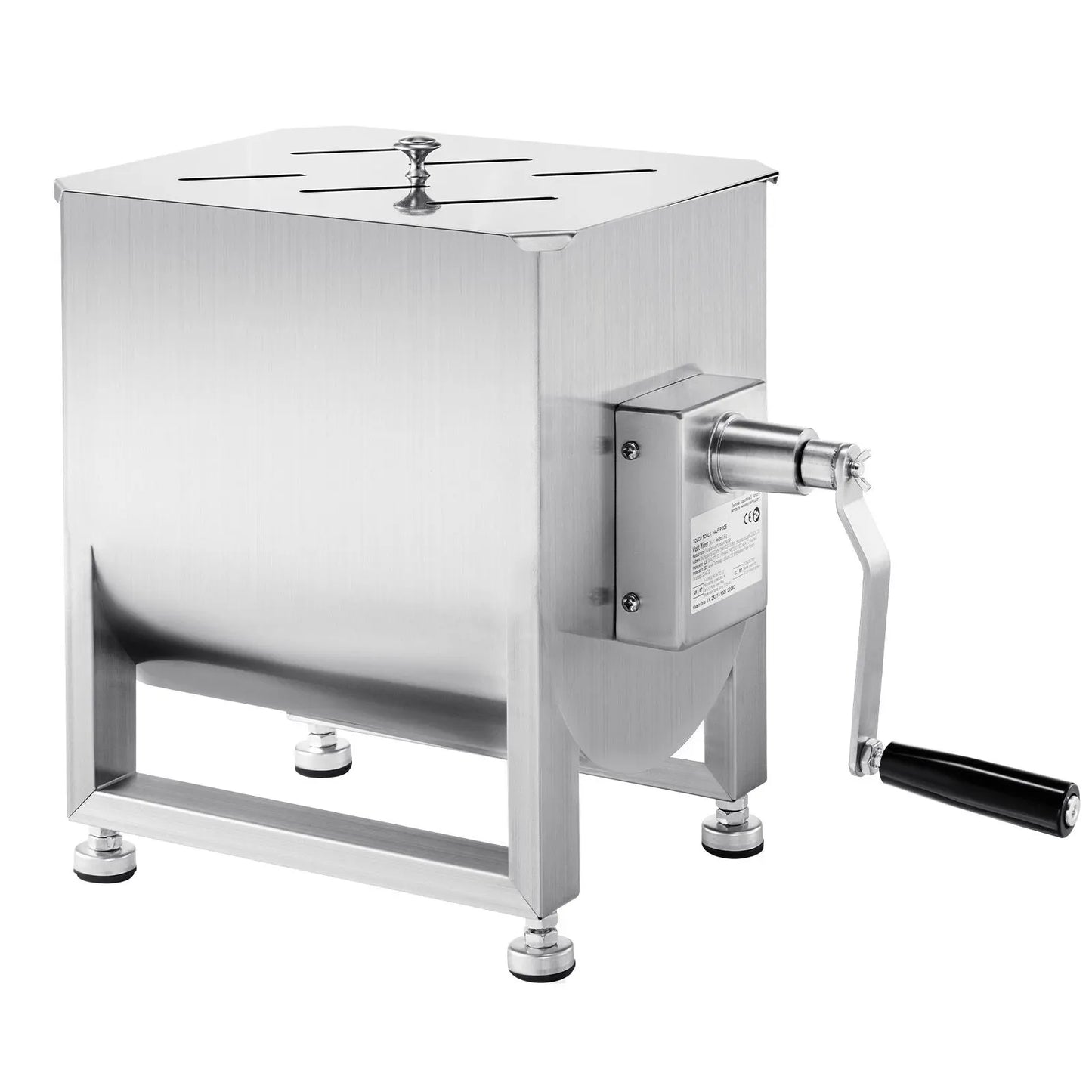 Manual Meat Mixer, 30L Fixed Tank Meat Processing Equipment(Mixing Max 30LBS for Meat), Stainless Steel Meat Mixer, Sausage Mixer Machine with Lid Handle Gear Reducer, Ground Beef Hand Mixer - Image 9