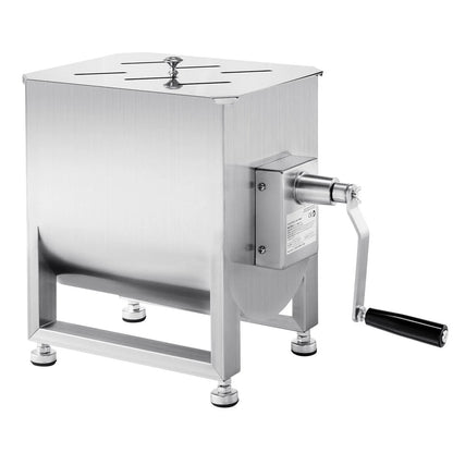 Manual Meat Mixer, 30L Fixed Tank Meat Processing Equipment(Mixing Max 30LBS for Meat), Stainless Steel Meat Mixer, Sausage Mixer Machine with Lid Handle Gear Reducer, Ground Beef Hand Mixer - Image 9